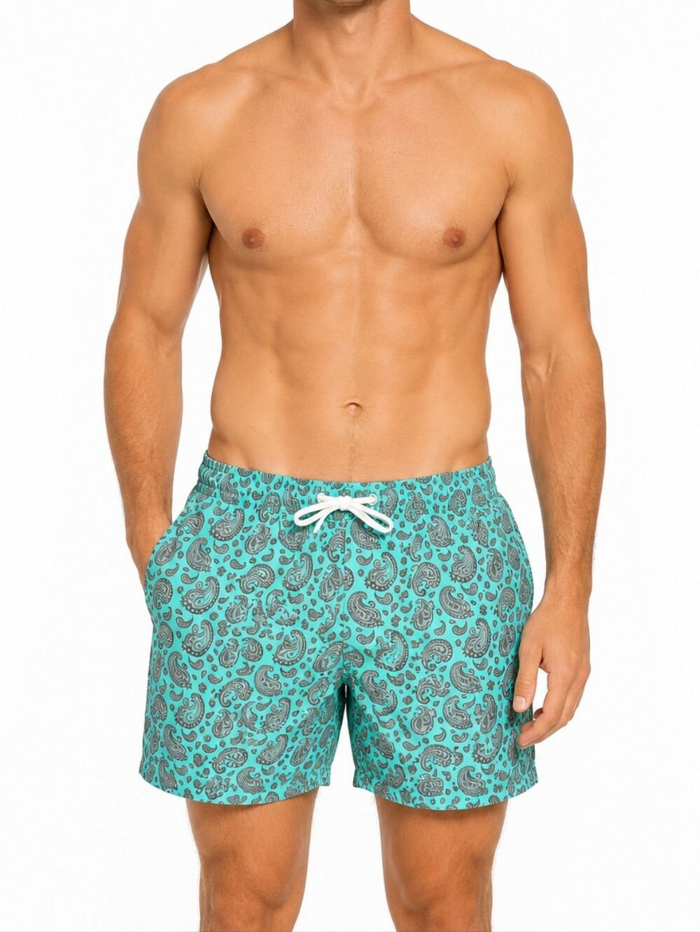 Chubbies Men's XXL Aqua Paisley Swim Trunks Shorts Lined Made USA
